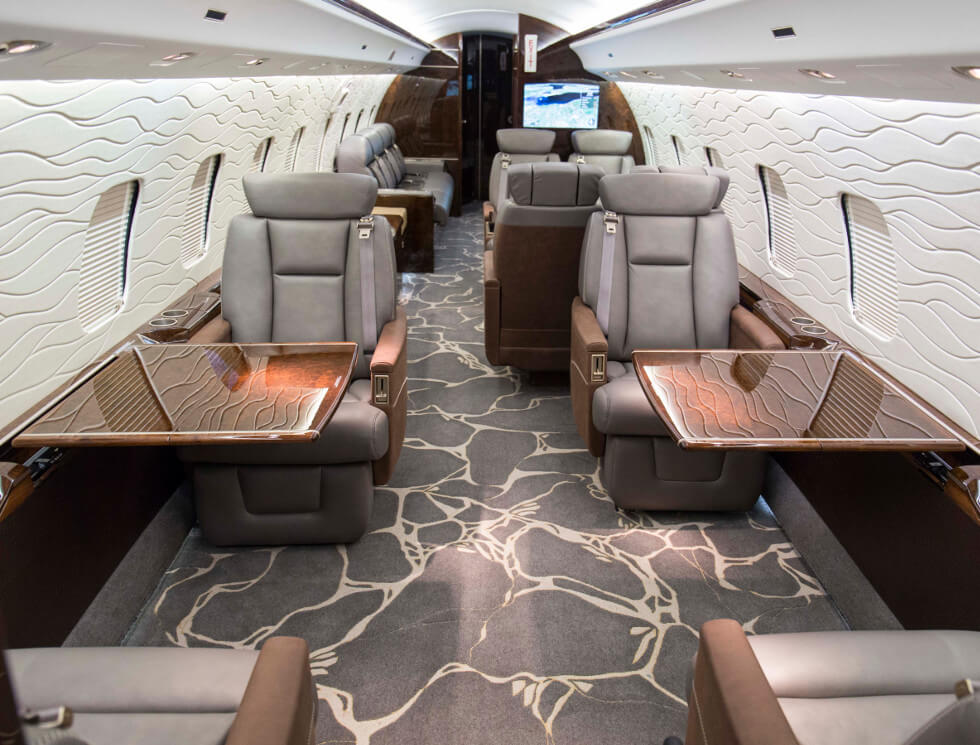 Constant Aviation achieves sophisticated interior refurbishment of this Global Express with a "Boardroom" feel.